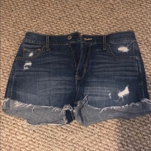 juniors hollister high-rise jean shorts